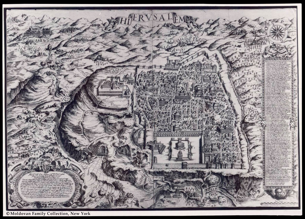 Antonino de Angelis, map of Jerusalem, Rome, 1578, Alfred Moldovan Collection, New-York